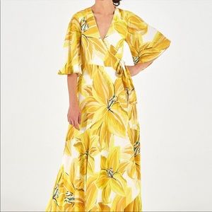 FARM Rio Yellow Floral Maxi Dress